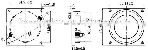 40mm 8ohm 5W Square ceiling speaker