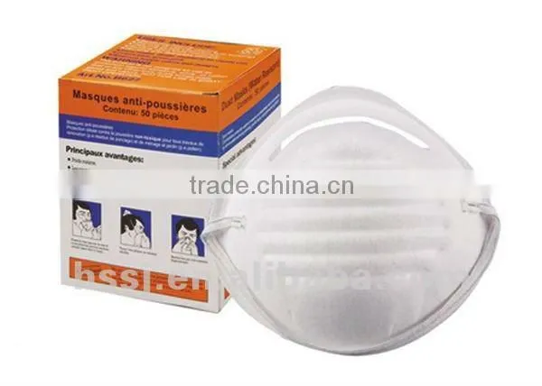 2016 cheap dust mask disposable dust mask 180g non woven disposable dust mask half respirator