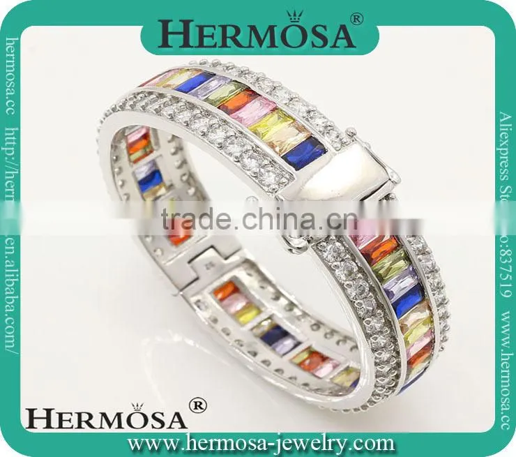 Hermosa Jewelry Love Heart Crystal Topaz Girls Costume Party Silver Pendant