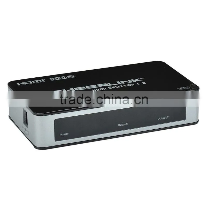 2015 best selling 1-In 2-Out HDMI Splitter full 2160P HDMI V1.4 HDMI Splitter 1*2 with Remote Control - black