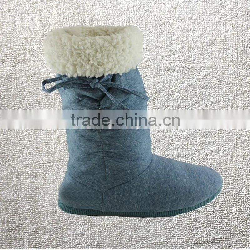 Premium quality women Wolle melange grey indoor boots