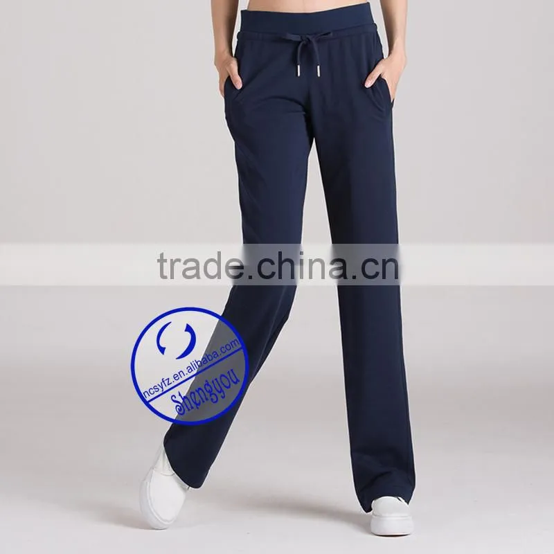 Wholesale custom made cotton blank women yoga jogger pants