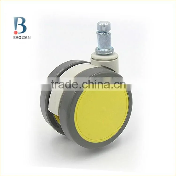 china popular 65mm yellow nylon 360 swivel medical caster