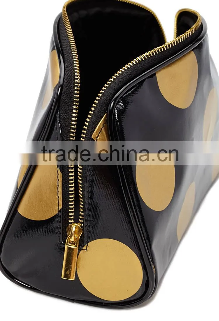 China supplier coated canvas waterproof dot zipper Cosmetic Pouch