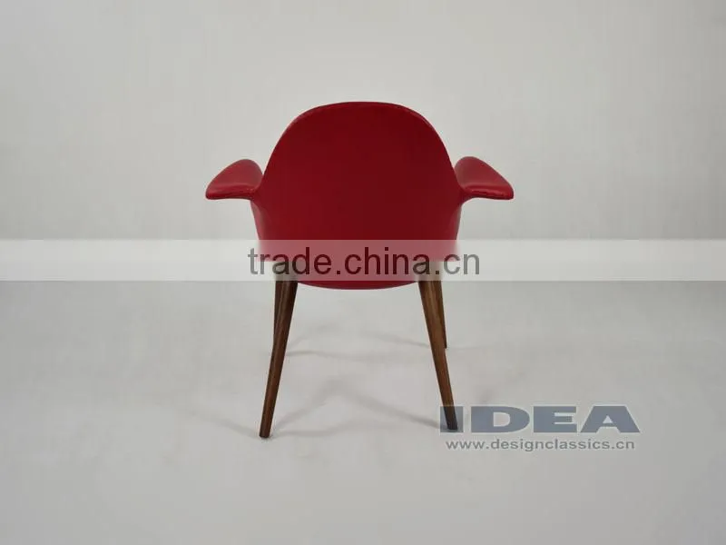 Replica Eero Saarinen Organic Chair - Red Genuine Leather