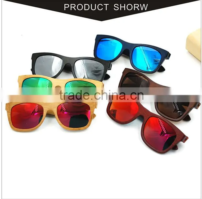 new stylish 2016 vogue UV400 mirror lens custom Italy design bamboo wooden polarized sunglasses CE