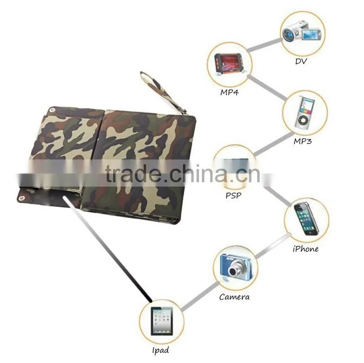 High quality solar panels in foldable design mobile phone power bank charger