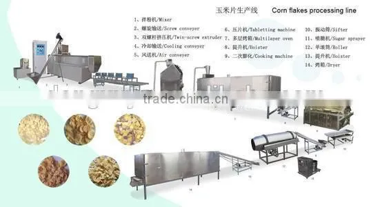 Healthy breakfast cereals/corn flakes production line