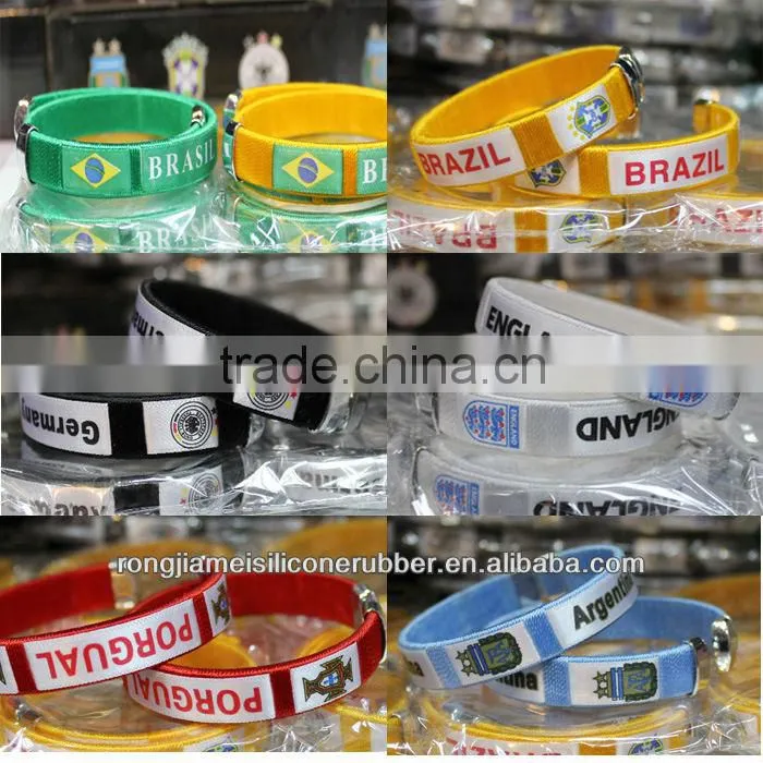 promotion 2014 flag bracelet, world cup bracelet/ wristband