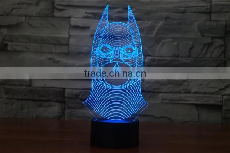 2016 New Cool 3D NIGHT LAMP Batman Shapes decorative Bedroom Lights Micro USB LED Table Lamp Night Light For Child