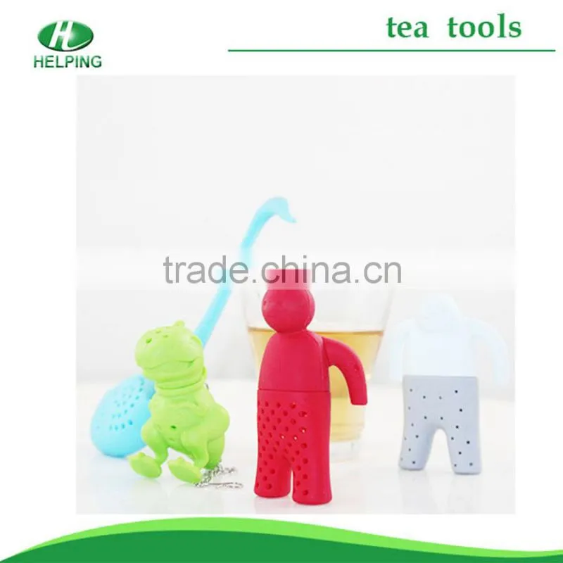 silicone Mr mini tea infuser/man shaped tea strainer/tea bag