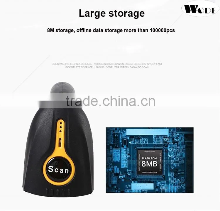 1D CCD type handheld scanner wireless(433MHz) barcode scanner