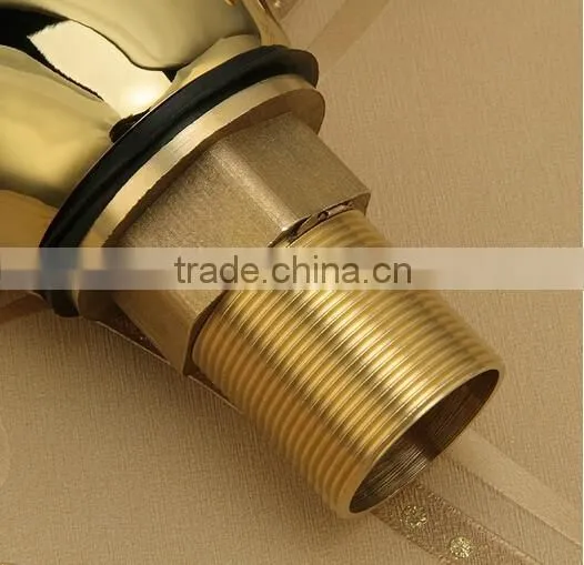 Luxury graceful dragon brass faucet bathroom dual handle gold basin faucet