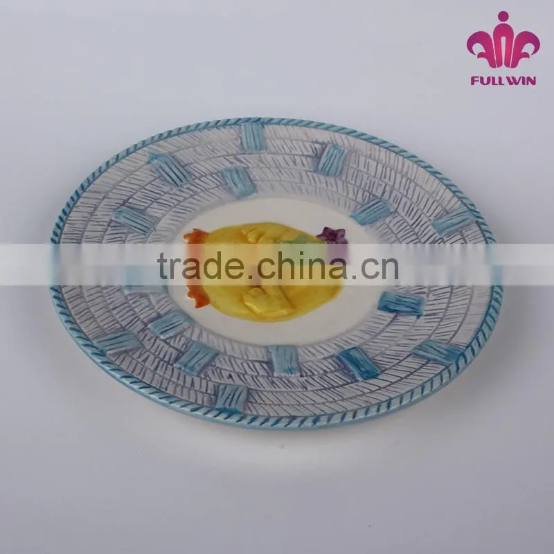 Factory directly ceramic easter appetizer plate with bunny designer