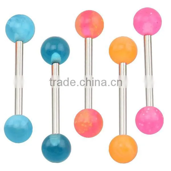 TR01038 resin barbell tongue ring jewelry , tongue barbell body piercing