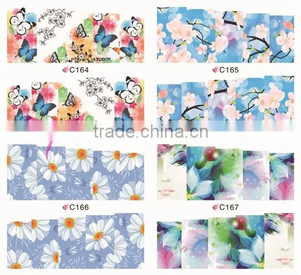 2015 new nail art transfer foil sticker,fashion waterproof nail strips,water transfer nail art stickers