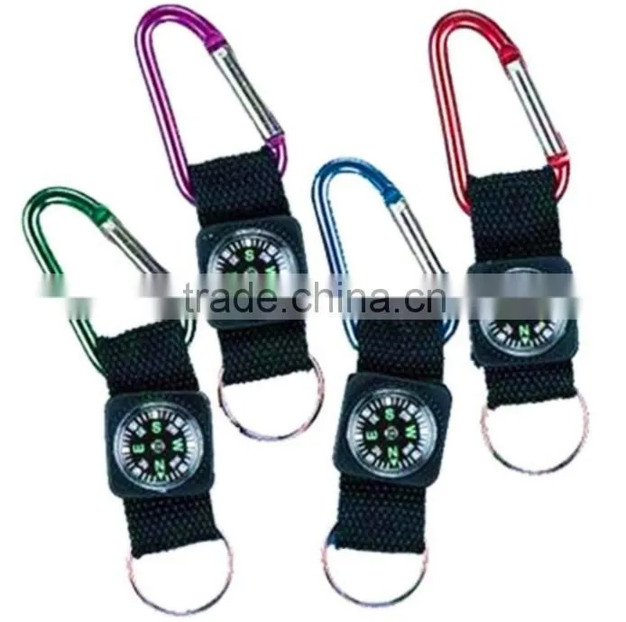 Pocket Compass Keychain with Thermometer