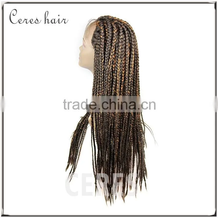 New arrival heat resistant fiber synthetic hair wig african braided lace front wig