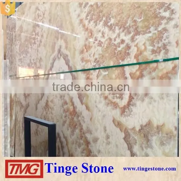 Elegant Bookmatch Red Dragon Onyx Marble Tile For Interior Decoration