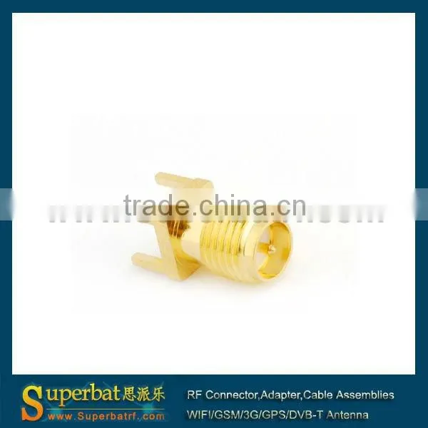 RP-SMA thru hole Jack(male pin) PCB Mount with solder post sma bulkhead jack