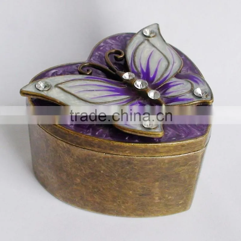 fashion style heart-flower shape butterfly jewelry box 1/S