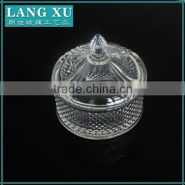Hand made wholesale glass office candy bowl with cover