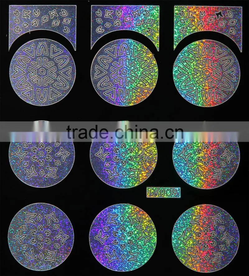 Round Shape Silver Laser Nail Vinyl Stencil