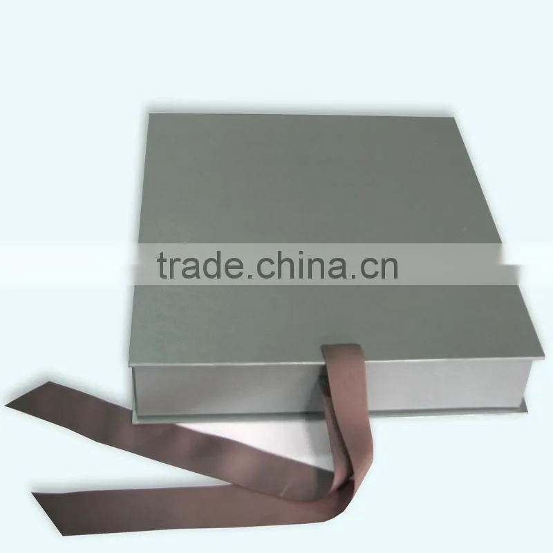 luxury glossy sliver gray folding box logo customizable