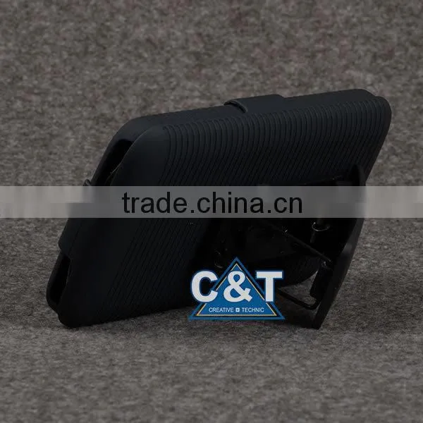 C&T Rubberized Kickstand Case Belt Clip Holster Combo For Lg L50