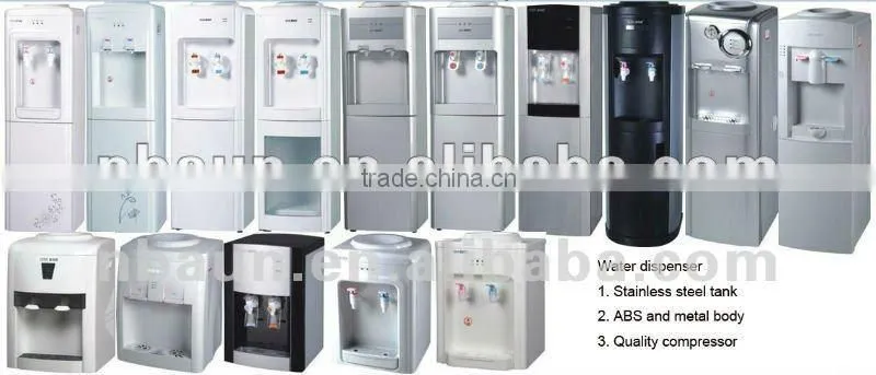 Vertical hot and cold water dispenser