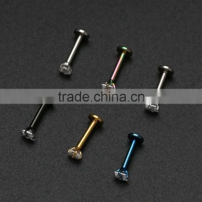 Yiwu Factory Internally Threaded Surgical Steel Labret Piercing Studs