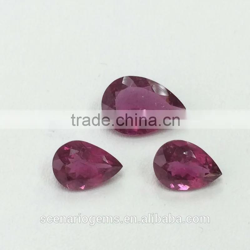 #15OMZZ Natural Pink Tourmaline Pear Cut Faceted Loose Gemstone Rubellite
