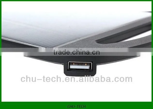 5V 500mA Li-ion Polymer Solar Power Charger w/ Stand - Black