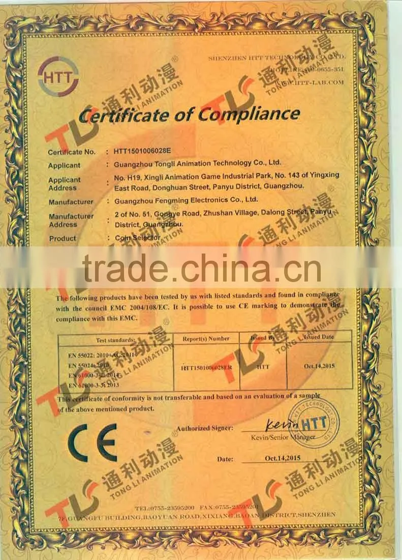 TL Coin acceptor,Coin selector,electronic coin acceptor with highlight LED,with CE certificate