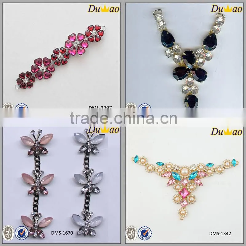 fashion crystal rhinestones glass stones woman shoe heel accessories for shoe