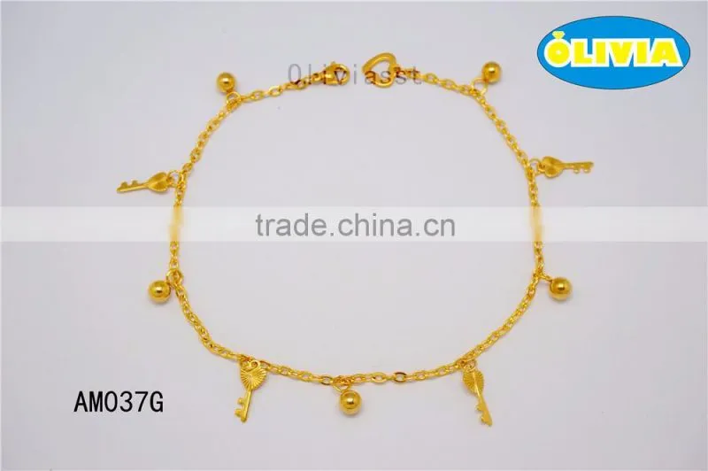 Olivia 2016 New Fashion Stainless Steel Jewerlry Simple Leaves design anklets for women