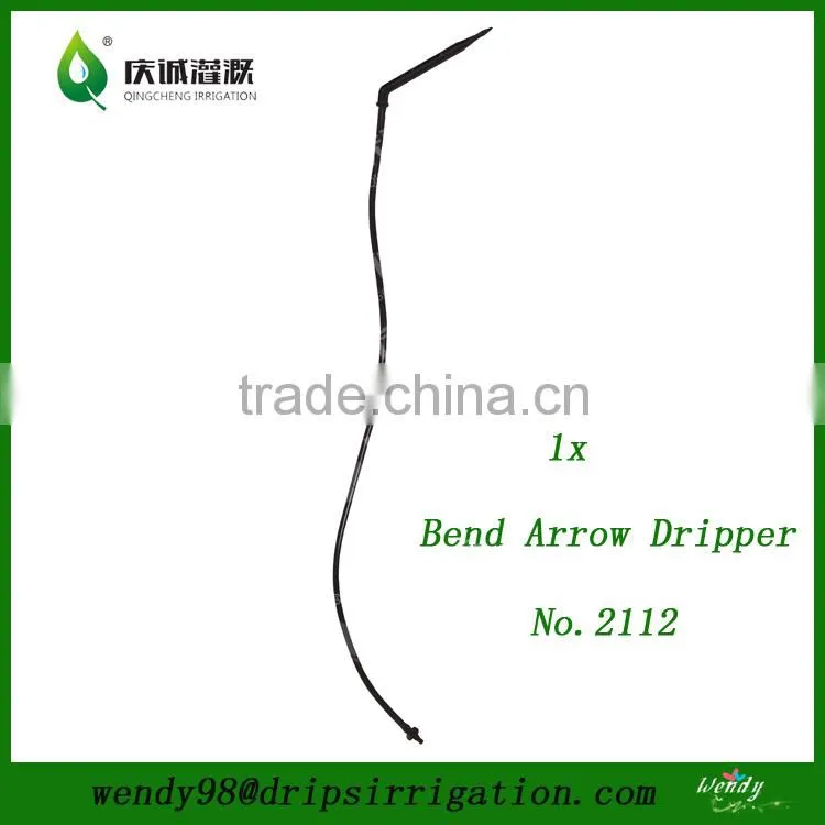 Plastic Drip Irrigation One Branch Bend Arrow Dripper + Connect Tube