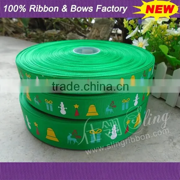 New Design Christmas Style 1 inch Printed Grosgrain Ribbon Wholesale