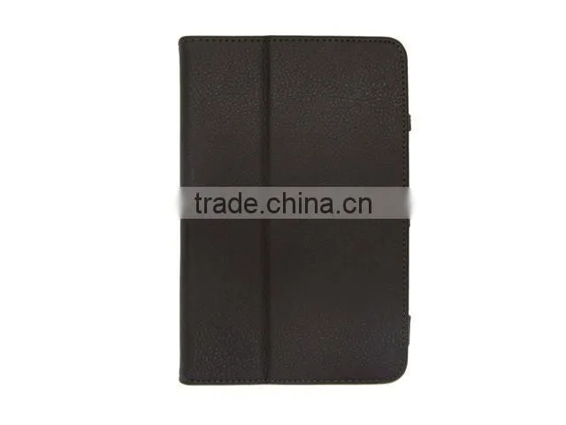 black foldable stander leather case For Samsung P1000