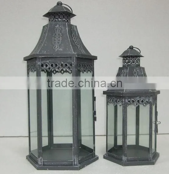 High-tech prduction metal hanging lantern stand ML-1386 set of 2