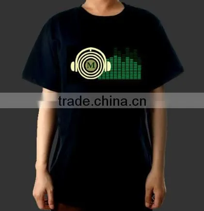 sound activated flashing EL t-shirt