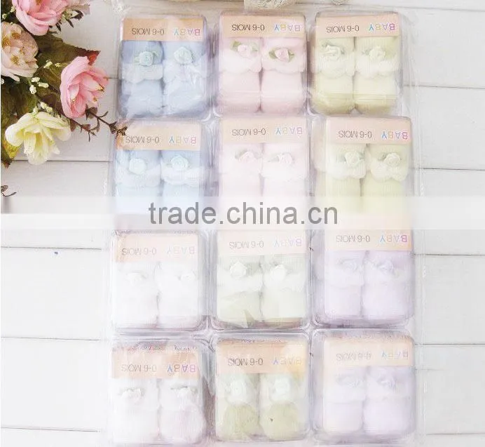NEW STYLE lovely flower welt and good quality turn cuff baby cotton socks