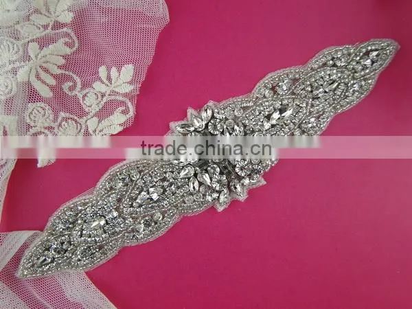 Embroidered Guipure Chemical Rhinestone wholesale diamond aluminum mesh for clothes