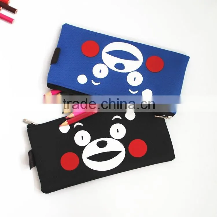 Wholesale customized cheaper simple school teenager custom canvas pencil case