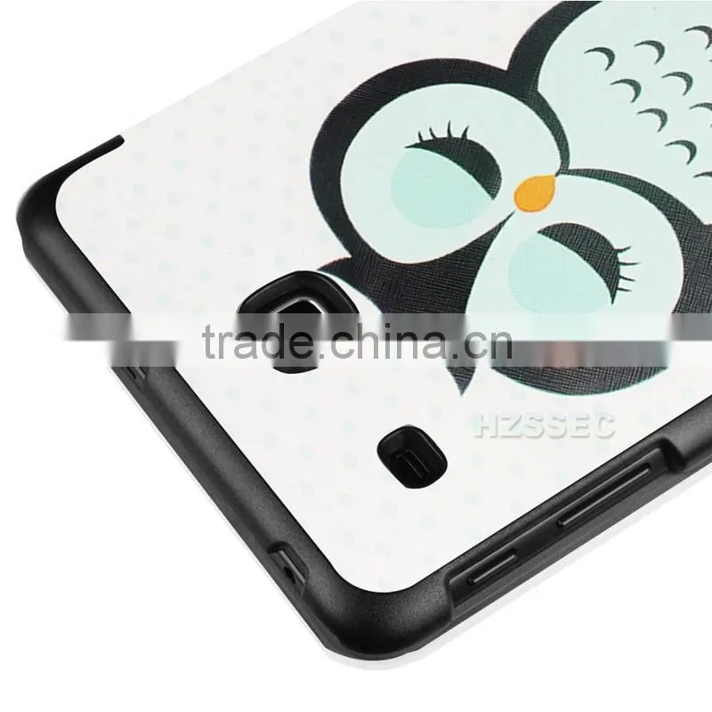 Embossed owl pattren case stand pu leather tablet cover case for Samsung Tab E 8.0