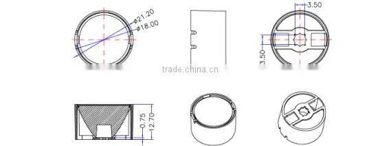 ilenstech lens many degree for wall washer light match cree Imitation lumens LED
