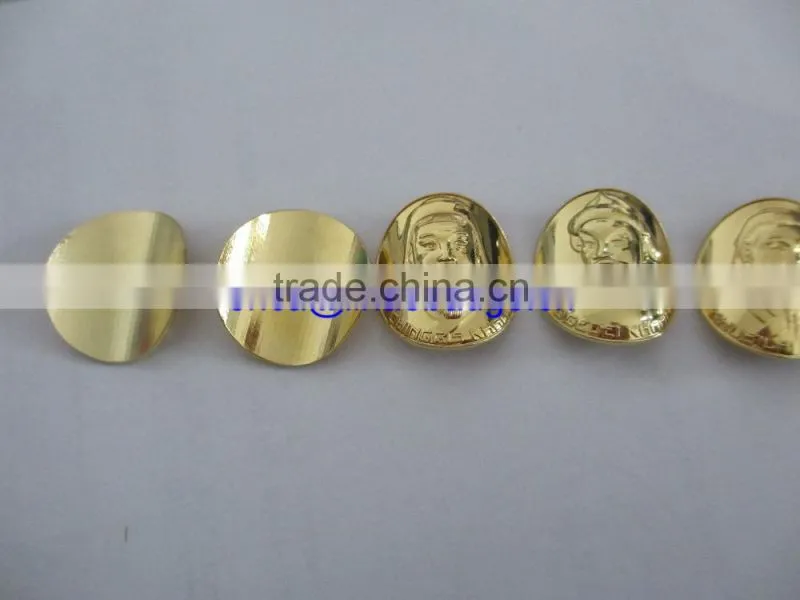 2015 Souvenir custom curve metal gold coins with your own fashion design