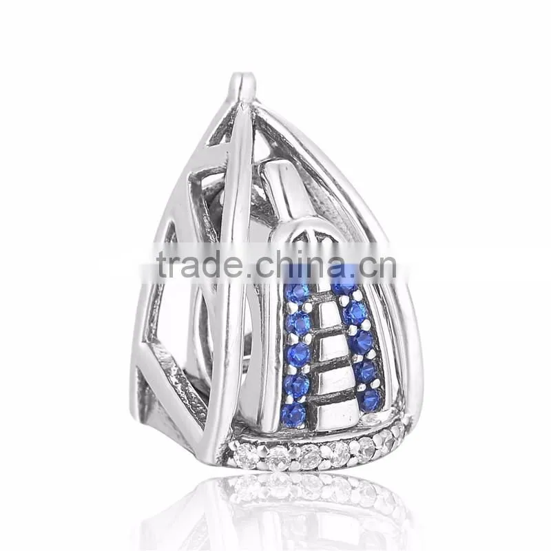 Tourist Season 2016 Unique Building Dubai Burj AI Arab Charm Design Crystal Wholesale Trading Charm X386
