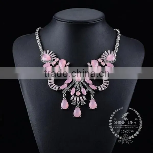 high quality crystal chunky statement necklace tin alloy fashion women pendant necklace 6390073