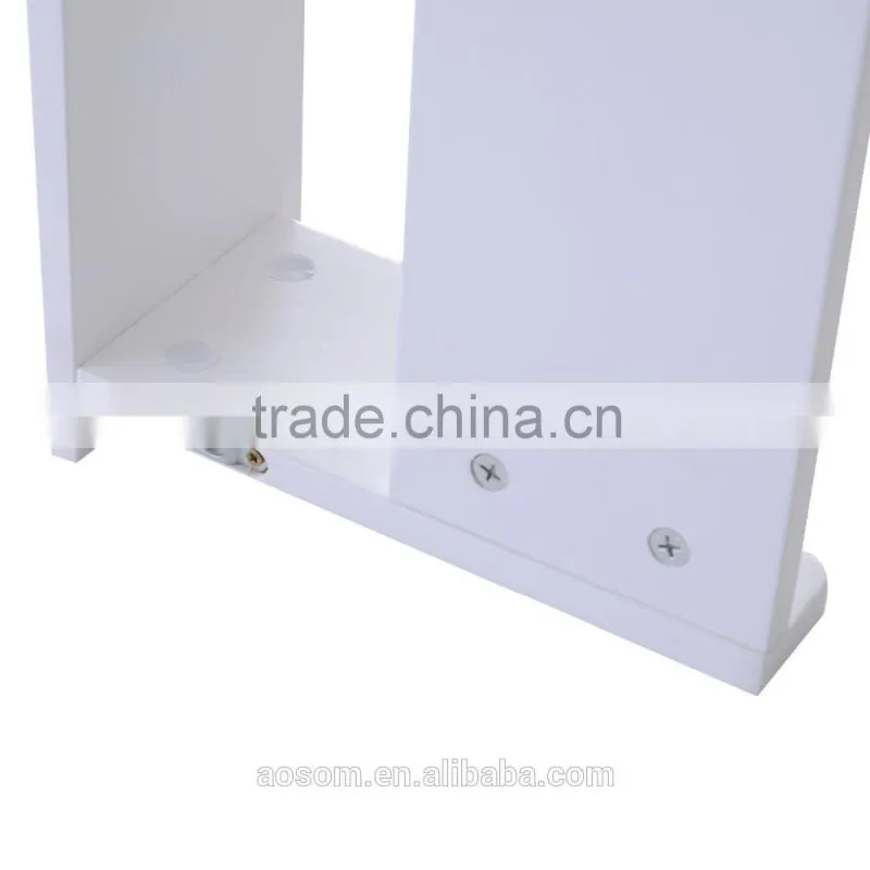 HomCom White 42" 6 Hook Hanging Entryway Shelf Wall Shelf with Hooks